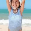 Cupshe Girls’ Mini Zebra Texture Faux Tie One Piece Swimsuit