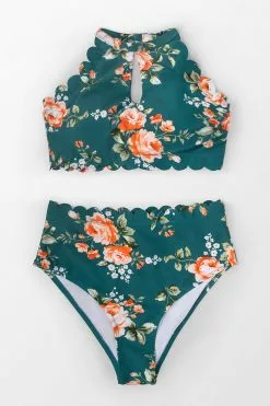 Cupshe Teal Floral Scalloped Bikini 6 Cupshe Teal Floral Scalloped Bikini -Deals Cupshe Store 1 b9090103 15a1 458e ae9e dd45a95f7c5e