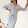 Cupshe Lexus Dolman Sleeve Tie Waisted Long Sleeve Dress