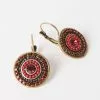 Cupshe Gossip Red Boho Geometric Round Earrings