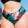 Cupshe Cecilia Floral High Waisted Plus Size Bikini Bottom