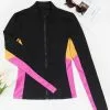 Cupshe Lorena Color Block Athletic Zip Up Sweatshirt