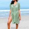 Cupshe Rosalyn Green Hollow Out Split Cover Up