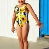 Cupshe Noor Sunflower Printed One Piece Swimsuit For Toddler Girls And Girls