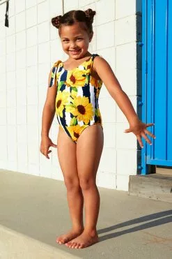 Cupshe Noor Sunflower Printed One Piece Swimsuit For Toddler Girls And Girls