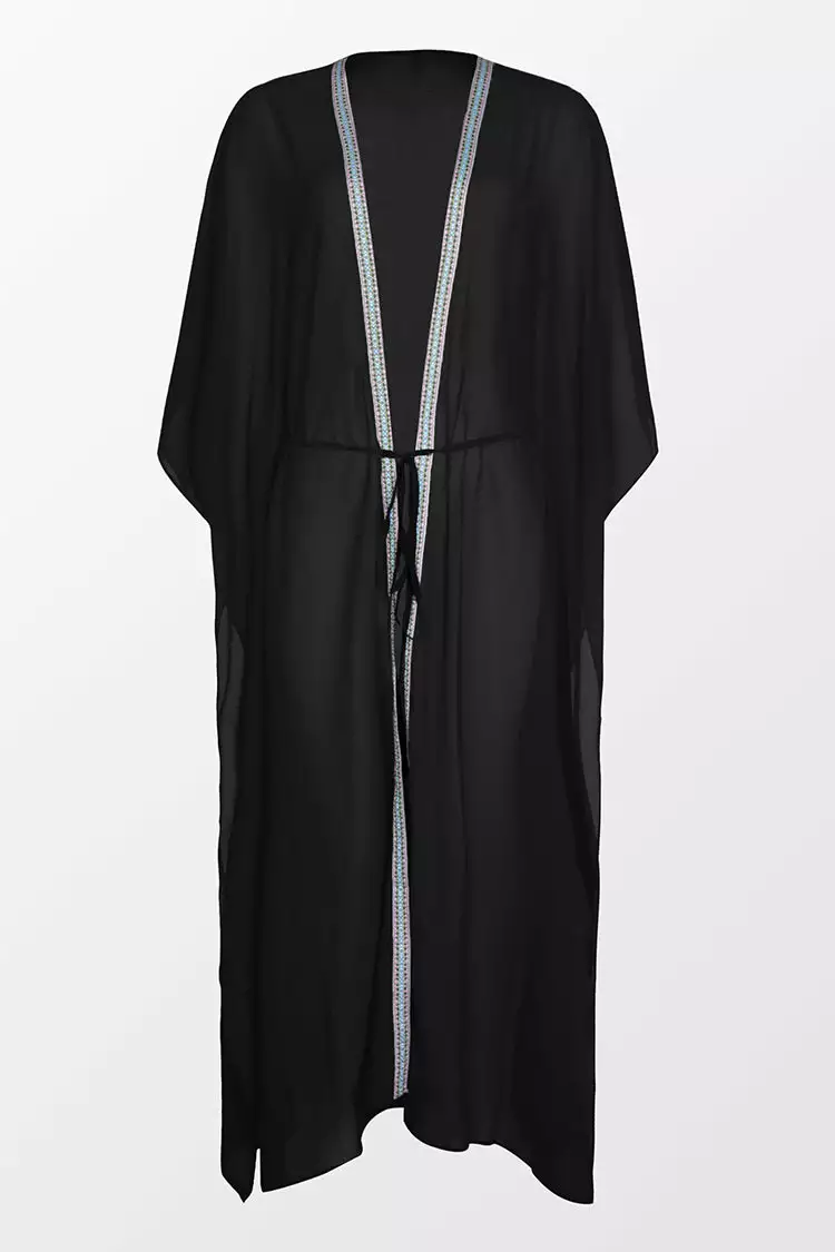 Cupshe Carmel Open Front Self Tie Maxi Cover Up 3 Cupshe Carmel Open Front Self Tie Maxi Cover Up - Image 3