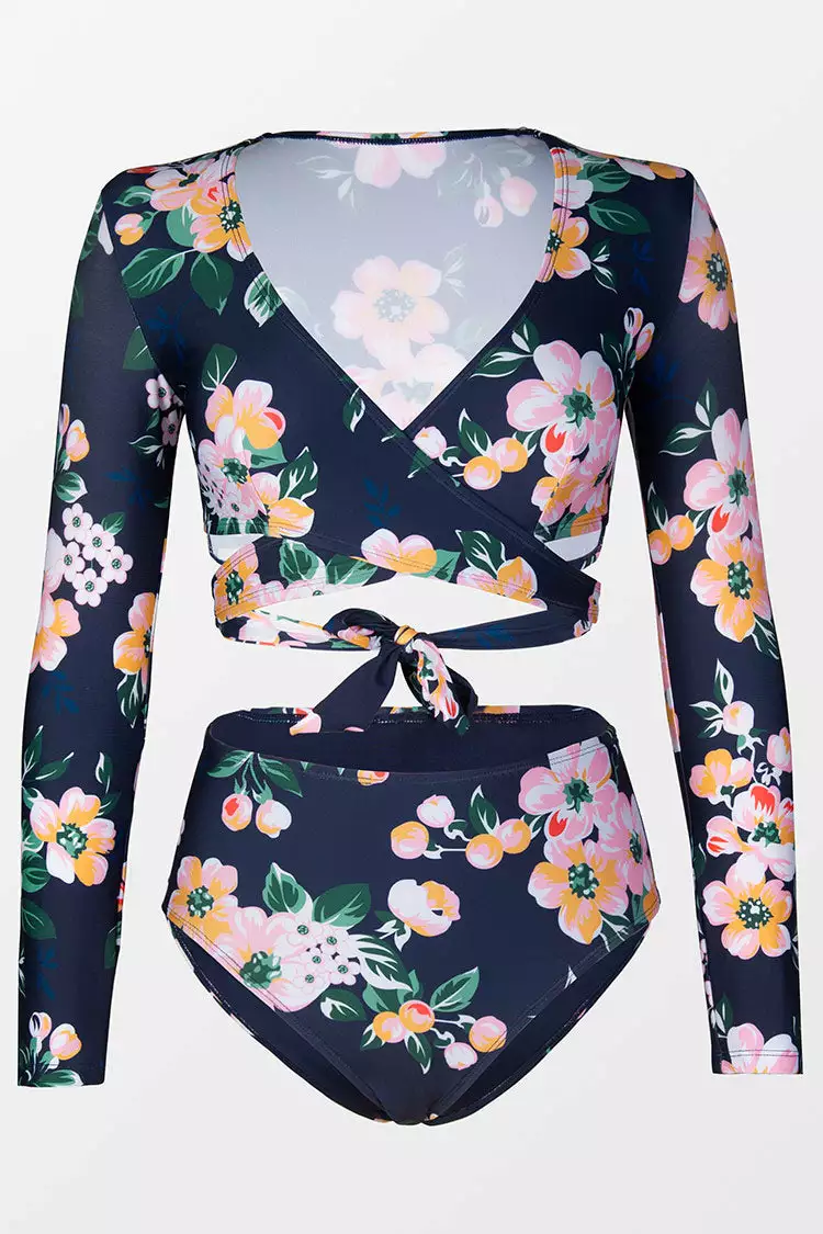 Cupshe Sariah Floral Wrap Long Sleeve Bikini 3 Cupshe Sariah Floral Wrap Long Sleeve Bikini - Image 3