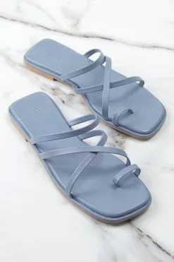 Cupshe Cabana Party Blue Strappy Thong Sandals