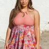 Cupshe Floral Cutout Plus Size Tankini