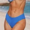 Cupshe Carrie Blue Mid Waisted Bikini Bottom