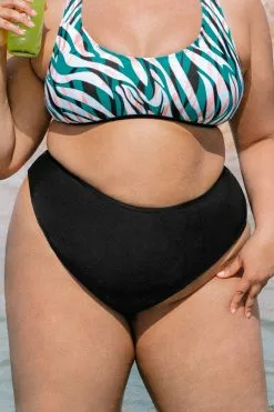 Cupshe Amiyah Black Plus Size Bikini Bottom