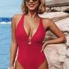 Cupshe Red O-Ring One-Piece Swimsuit