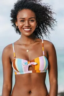 Cupshe Margaret Striped Bikini Top