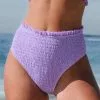 Cupshe Allyssa High Waisted Smocked Frill Bikini Bottom