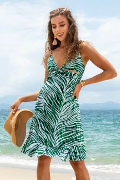 Cupshe Laila Zebra Print Twist Front Dress