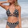 Cupshe Soleil Geo Tunneled Cutout Bralette And Cheeky High Waist Set