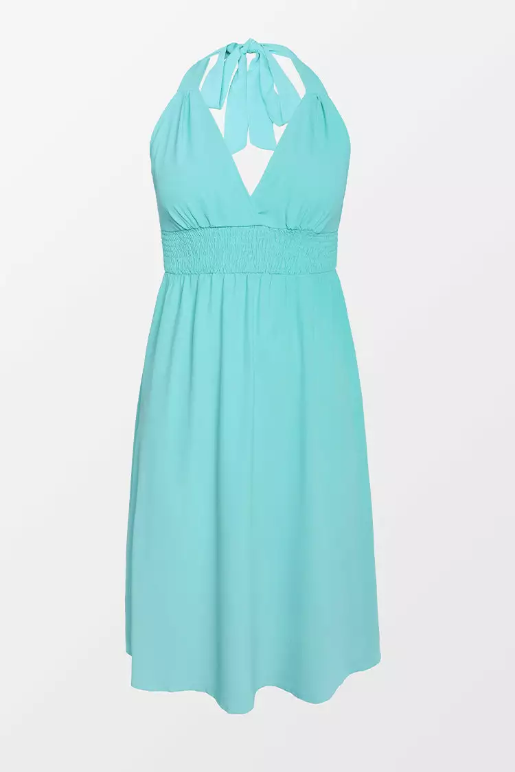 Cupshe Skylar Green Halter V-neck A-shape Dress 1 Cupshe Skylar Green Halter V-neck A-shape Dress