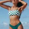 Cupshe Teal and White Gingham Bikini