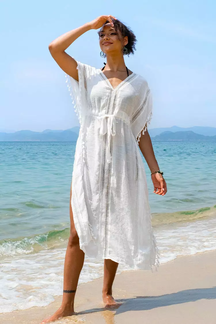 Cupshe Juliet Tassel Trim Belted Cover Up 1 Cupshe Juliet Tassel Trim Belted Cover Up