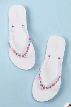 Cupshe True Gem Beaded Flip Flops