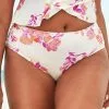 Cupshe Larissa Floral Ruched Plus Size Bikini Bottom