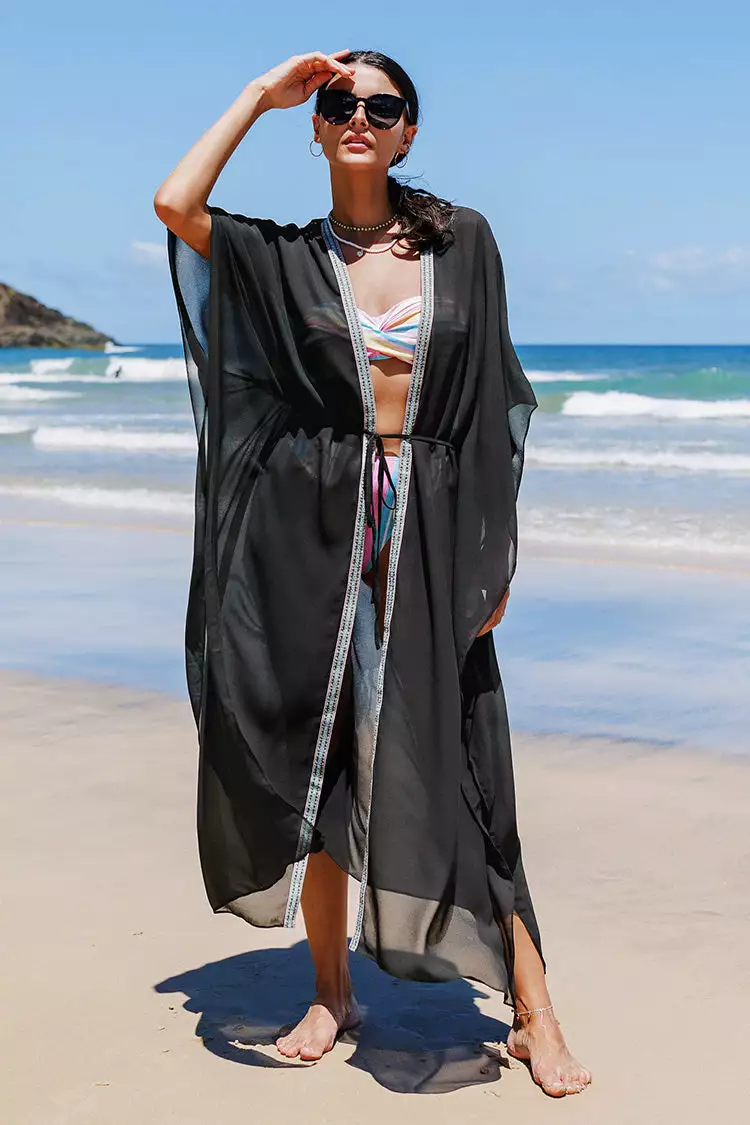 Cupshe Carmel Open Front Self Tie Maxi Cover Up 1 Cupshe Carmel Open Front Self Tie Maxi Cover Up