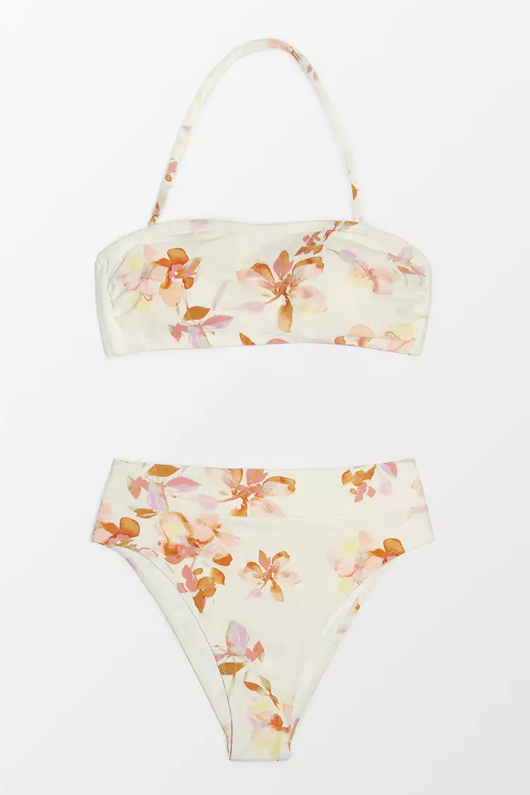 Cupshe Megan Floral Halter High Waisted Bikini 4 Cupshe Megan Floral Halter High Waisted Bikini - Image 4