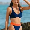 Cupshe O-ring Contrast Waist High Waisted Bikini