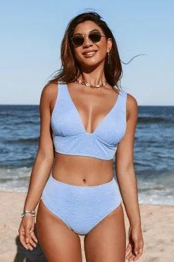 Cupshe Mini Zebra Texture Tall Tri and Classic High Waist Set