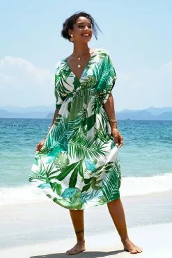 Cupshe Whitley Tropical V Neck Dress