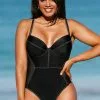 Cupshe Ivory Contrast Stitched Plus Size One Piece Swimsuit