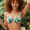 Cupshe Juniper Leafy Crisscross Bikini Top