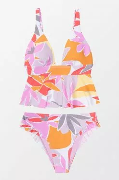 CUPSHE Asia Floral Ruffle Mid Waisted Tankini -Deals Cupshe Store 1 e92e55ed ed34 43ea b6a2 738fc623f09c