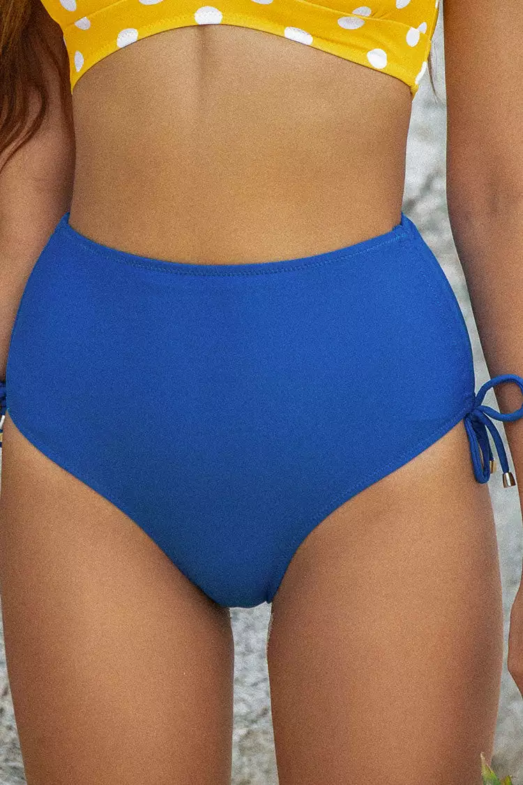 Cupshe Blue Side Ruched High Waisted Bikini Bottom 7 Cupshe Blue Side Ruched High Waisted Bikini Bottom - Image 7