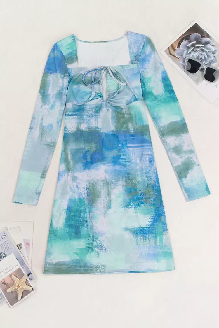Cupshe Colleen Tie Dye Long Sleeve Dress 3 Cupshe Colleen Tie Dye Long Sleeve Dress - Image 3