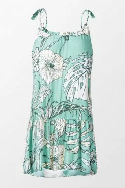 Cupshe Emmeline Leafy Ruffle Loose Waisted Drawstring Slip Dress