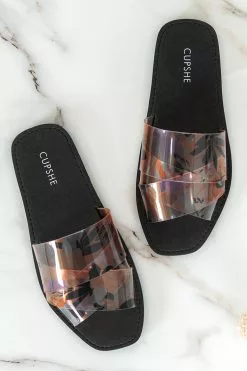 Cupshe Weekender Tropical Cross Strap Slide Sandals