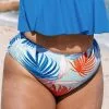Cupshe Stacey Tropical Plants High Waist Plus Size Bikini Bottom