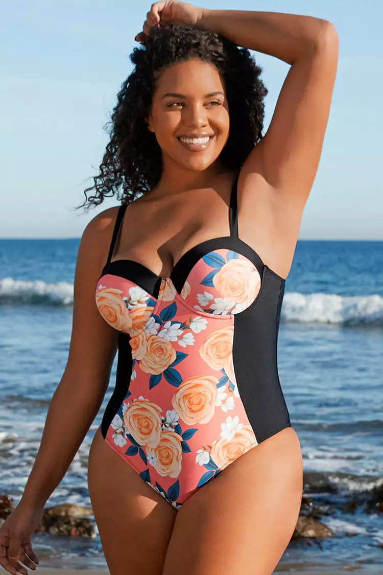 Cupshe Blossom Floral Plus Size One Piece Swimsuit 1 Cupshe Blossom Floral Plus Size One Piece Swimsuit