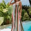 Cupshe Annalise Striped Halter Neck Cover Up