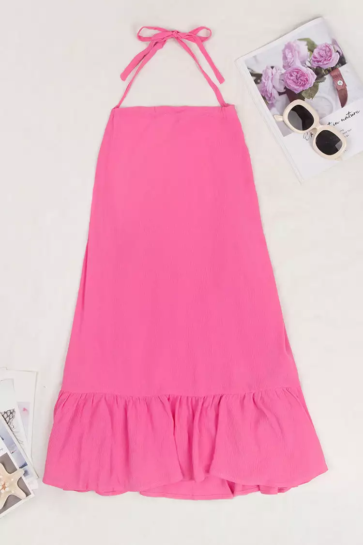 Cupshe Krista Halter Backless Drawstring Dress 3 Cupshe Krista Halter Backless Drawstring Dress - Image 3