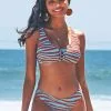 Cupshe Rebecca Zebra Striped Crisscross Bikini