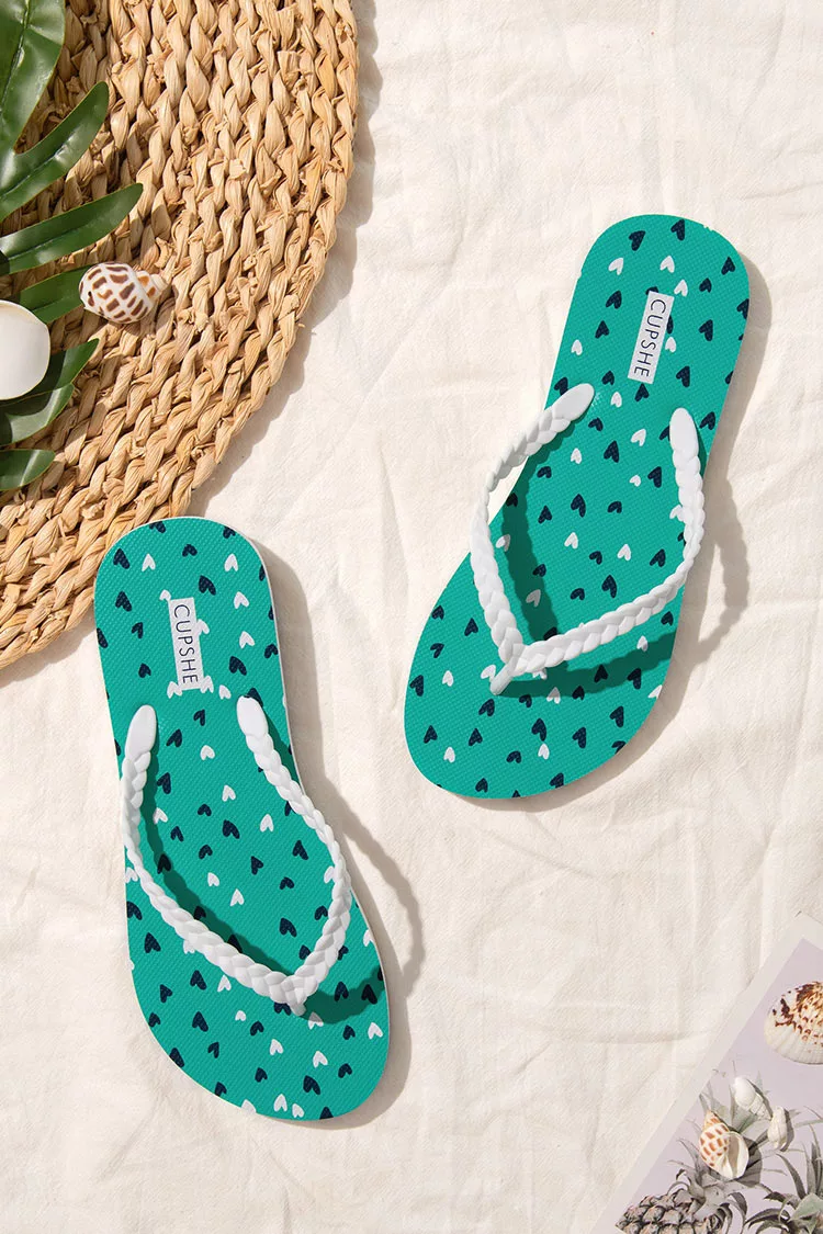Cupshe Fizz Heart Print Flip Flops 1 Cupshe Fizz Heart Print Flip Flops
