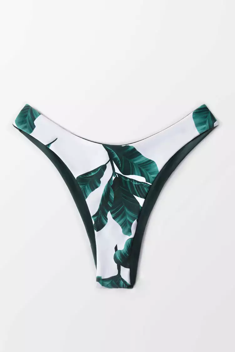 Cupshe Leafy Reversible High Cut Bikini Bottom 3 Cupshe Leafy Reversible High Cut Bikini Bottom - Image 3
