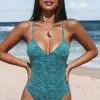 Cupshe Flourishing Floral Plunge One Piece Swimsuit