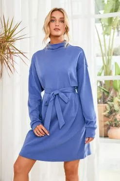 Cupshe Darby High-neck Tunic Drop Shoulder Dress
