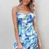Cupshe Crystal Beach Row Drape Marble Crisscross Slip Dress