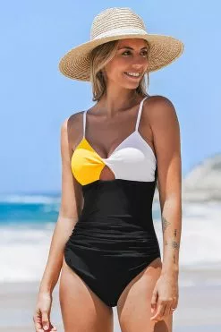 Cupshe Yellow White and Black Colorblock One Piece Swimsuit -Deals Cupshe Store 2021 1 1bfa6210 502e 4460 ab19 99b0174cd514
