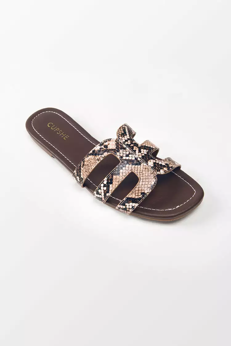 Cupshe Forbidden Fruit Snakeskin Cutout Slide Sandals 2 Cupshe Forbidden Fruit Snakeskin Cutout Slide Sandals - Image 2