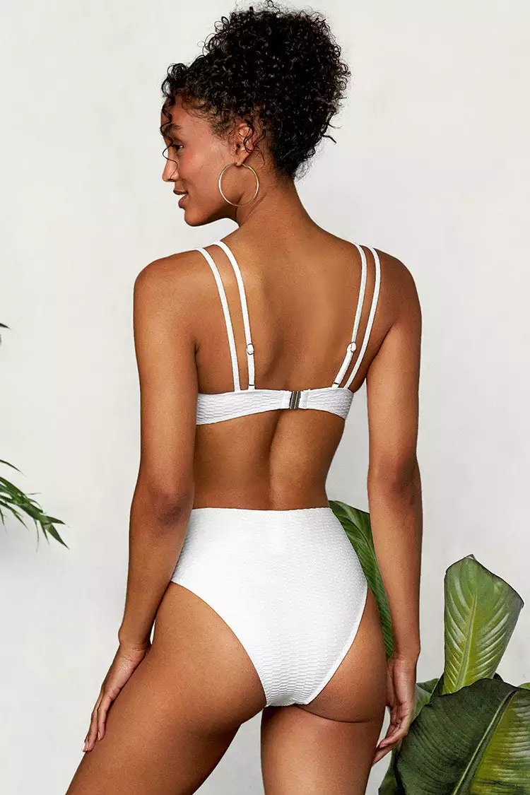 Cupshe White Double Straps Knotted Bikini 4 Cupshe White Double Straps Knotted Bikini - Image 4